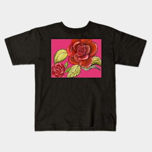 Red roses background rose Kids T-Shirt